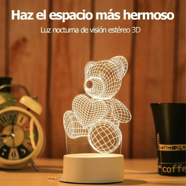 Lampara Oso Corazón Led Acrilico